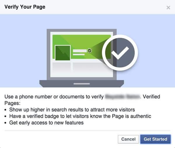 Verify Facebook Page