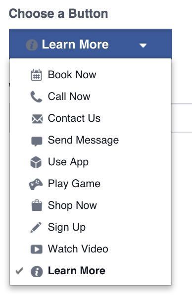 Facebook Call to Action Button